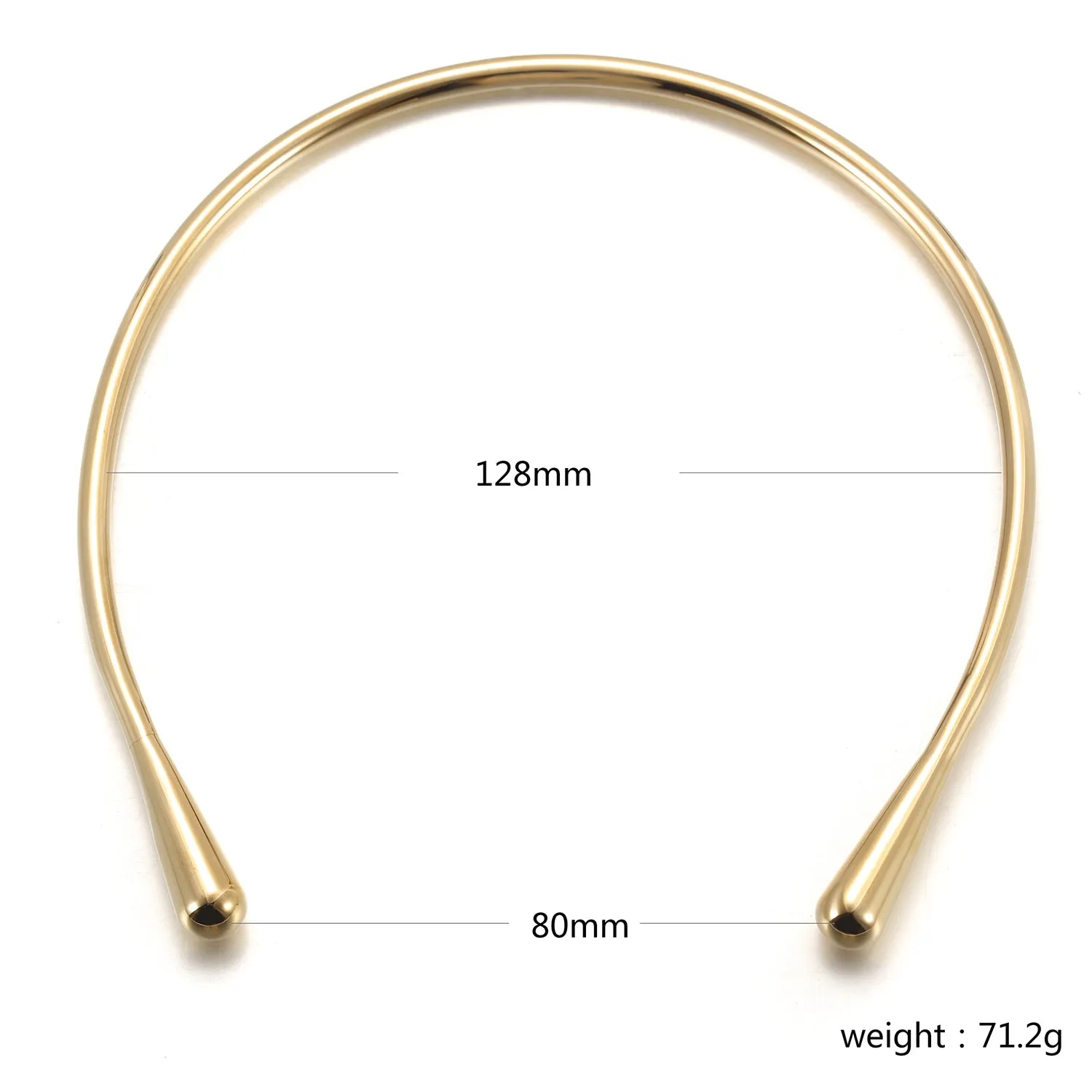 High polished solid necklace-NSSN808STGC