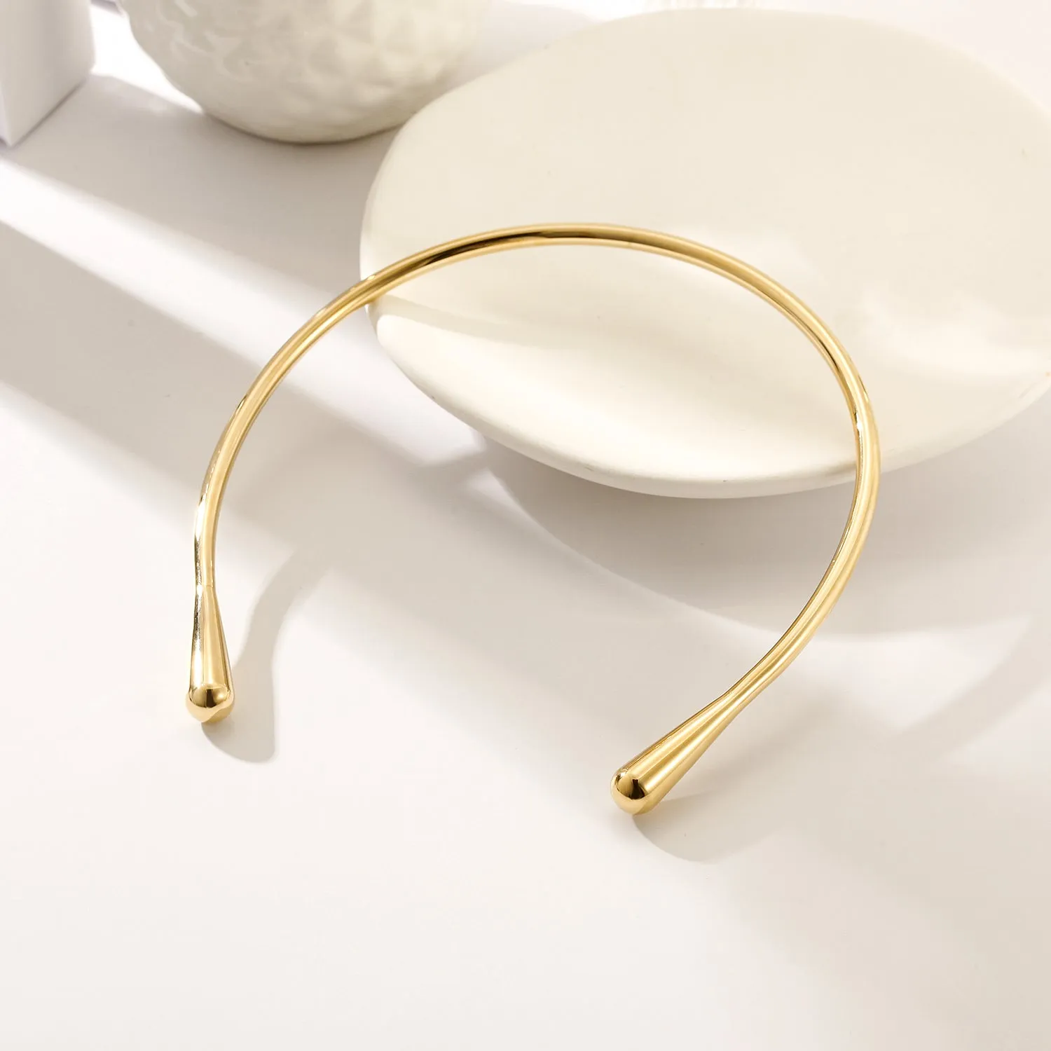 High polished solid necklace-NSSN808STGC