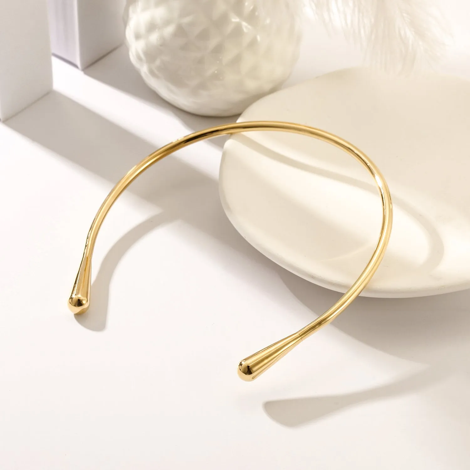 High polished solid necklace-NSSN808STGC
