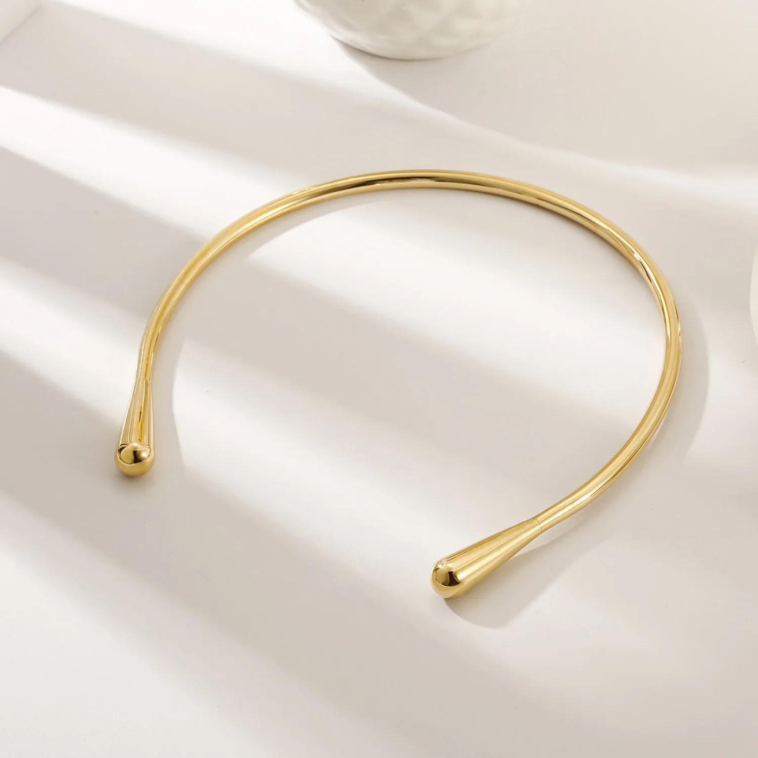 High polished solid necklace-NSSN808STGC
