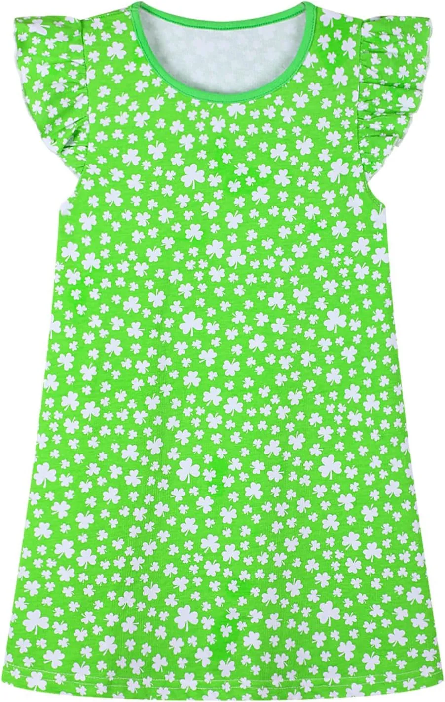 HILEELANG Girl Short Sleeve Dress Summer Cotton Casual Tunic Shirt Twirly Basic Skater Dress