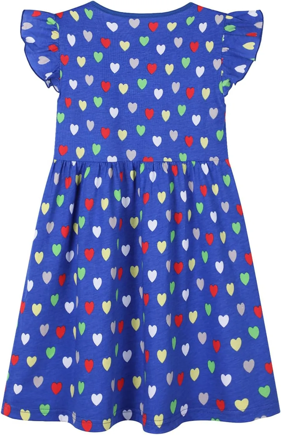 HILEELANG Girl Short Sleeve Dress Summer Cotton Casual Tunic Shirt Twirly Basic Skater Dress