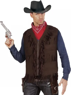 HOMELEX Brown Cowboy Vest for Men - Adult Halloween Leather Western Outfit Costume Accessories