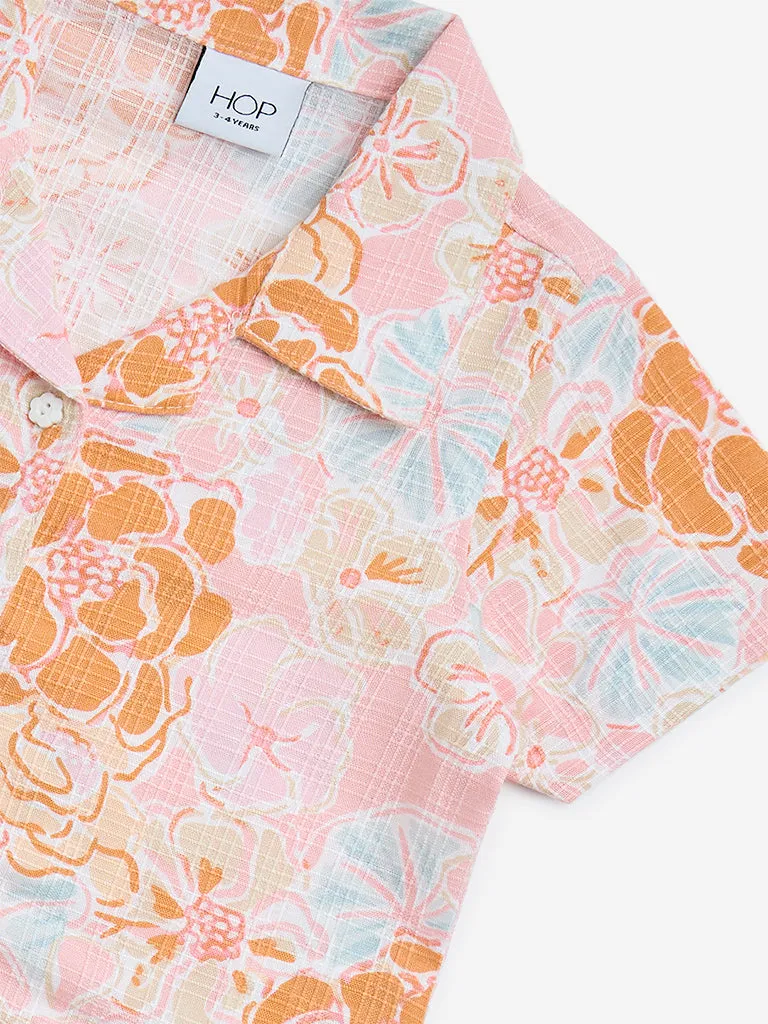 HOP Kids Dusty Pink Floral Design Shirt