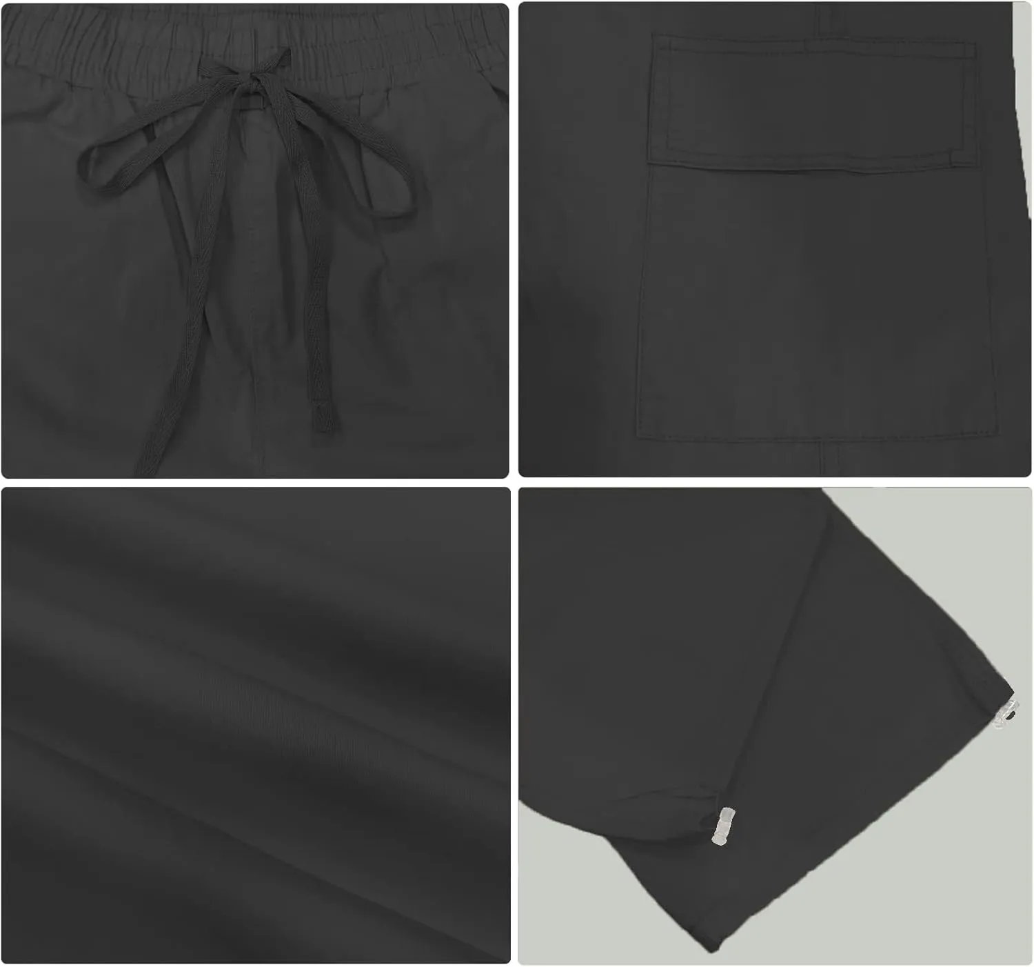 HVEPUO Womens High Waist Cargo Pants Y2K Wide Leg Cotton Baggy Hiking Pants Lightweight Elastic Waist Trousers with Pockets
