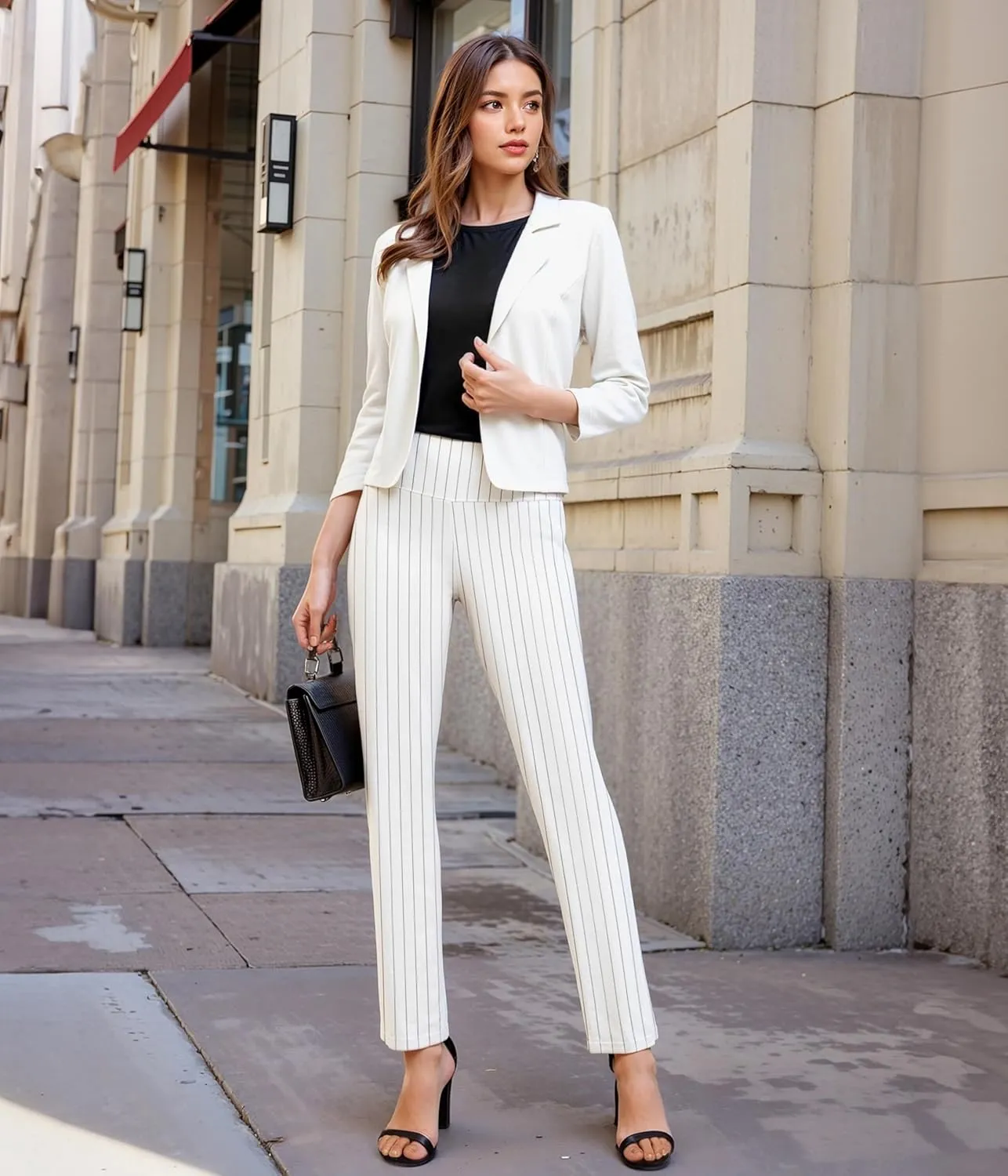 Hybrid & Company Womens Business Millennium Slim Bootcut Pants
