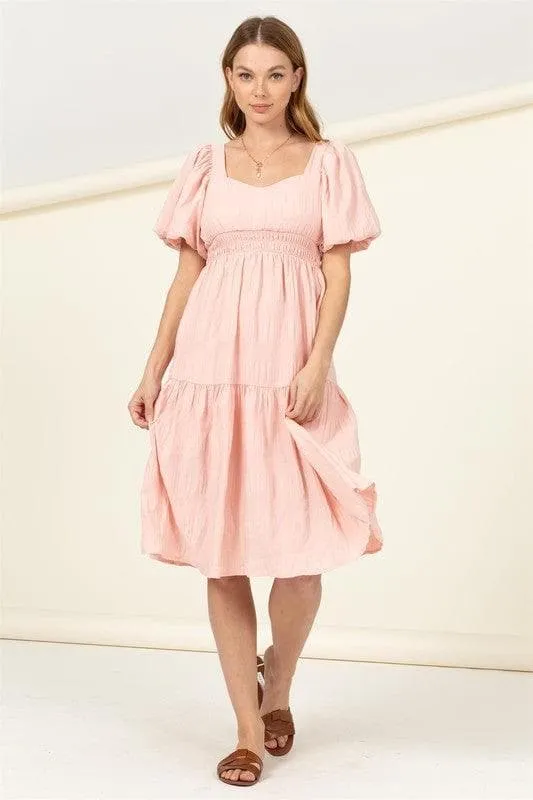 HYFVE Find Me Again Tiered Midi Dress