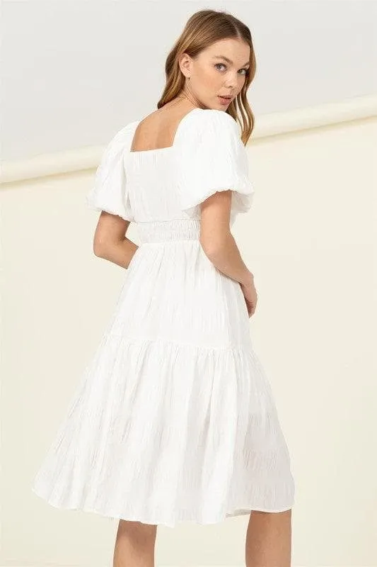 HYFVE Find Me Again Tiered Midi Dress