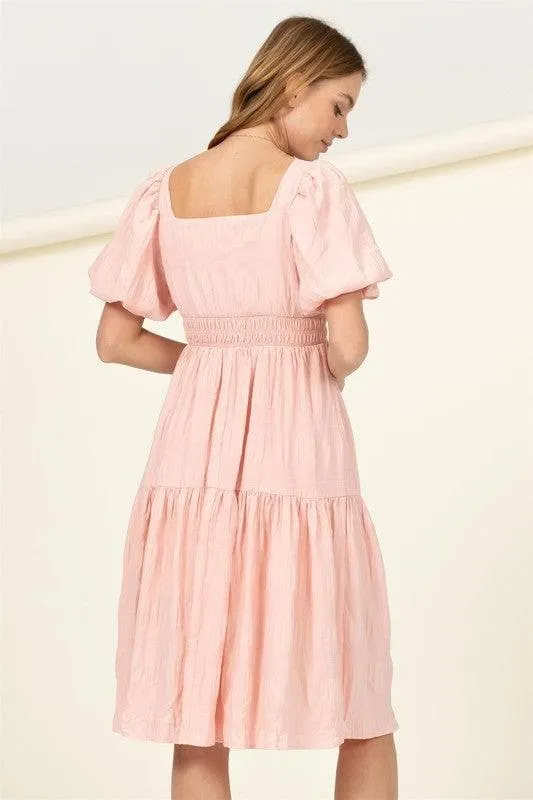 HYFVE Find Me Again Tiered Midi Dress