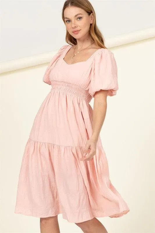 HYFVE Find Me Again Tiered Midi Dress