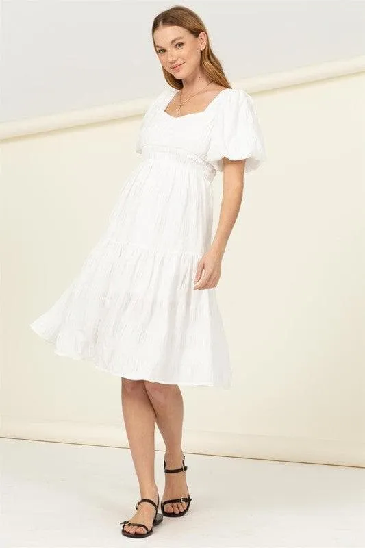 HYFVE Find Me Again Tiered Midi Dress