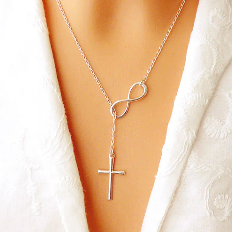 Infinity Cross Silver Chain