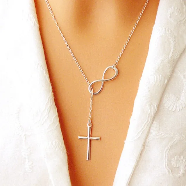 Infinity Cross Silver Chain