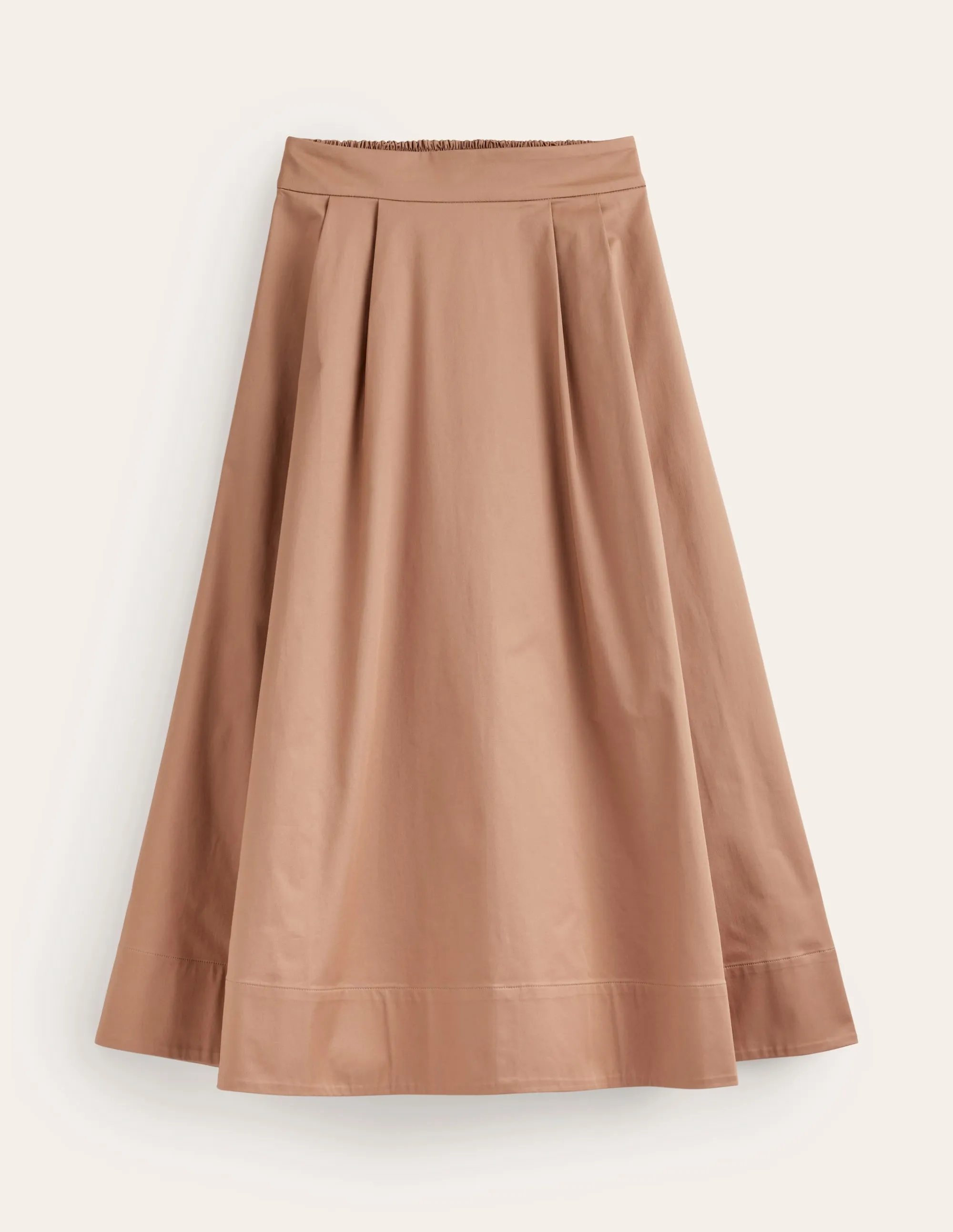 Isabella Cotton Sateen Skirt-Neutral