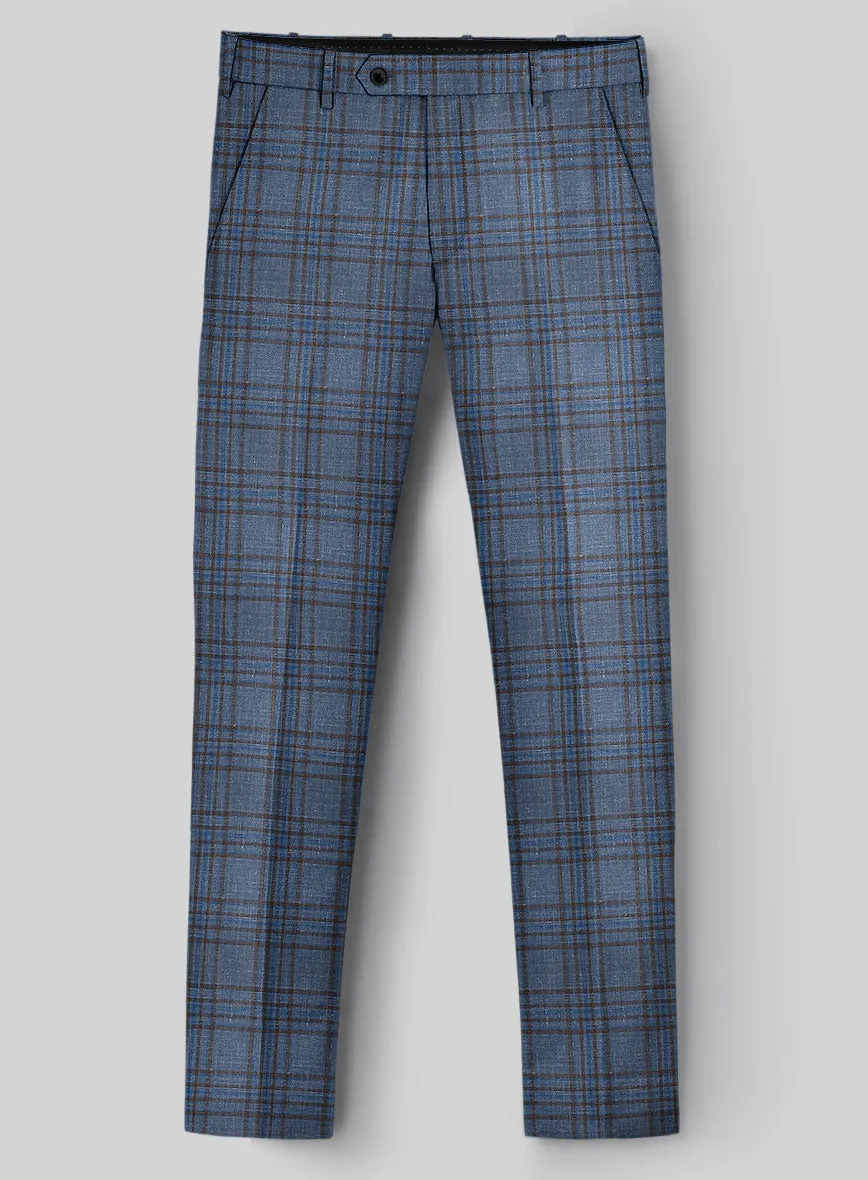Italian Murano Herita Blue Wool Linen Suit