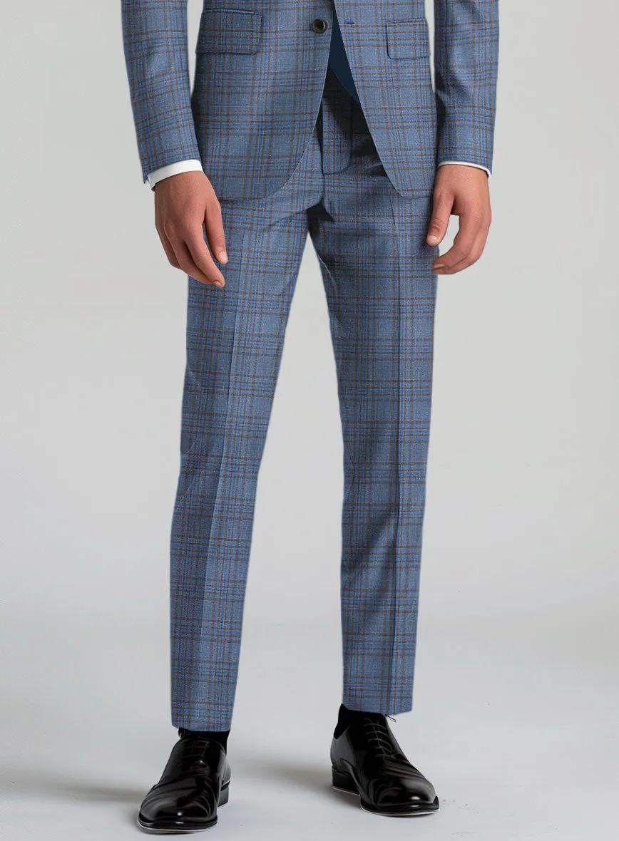 Italian Murano Herita Blue Wool Linen Suit