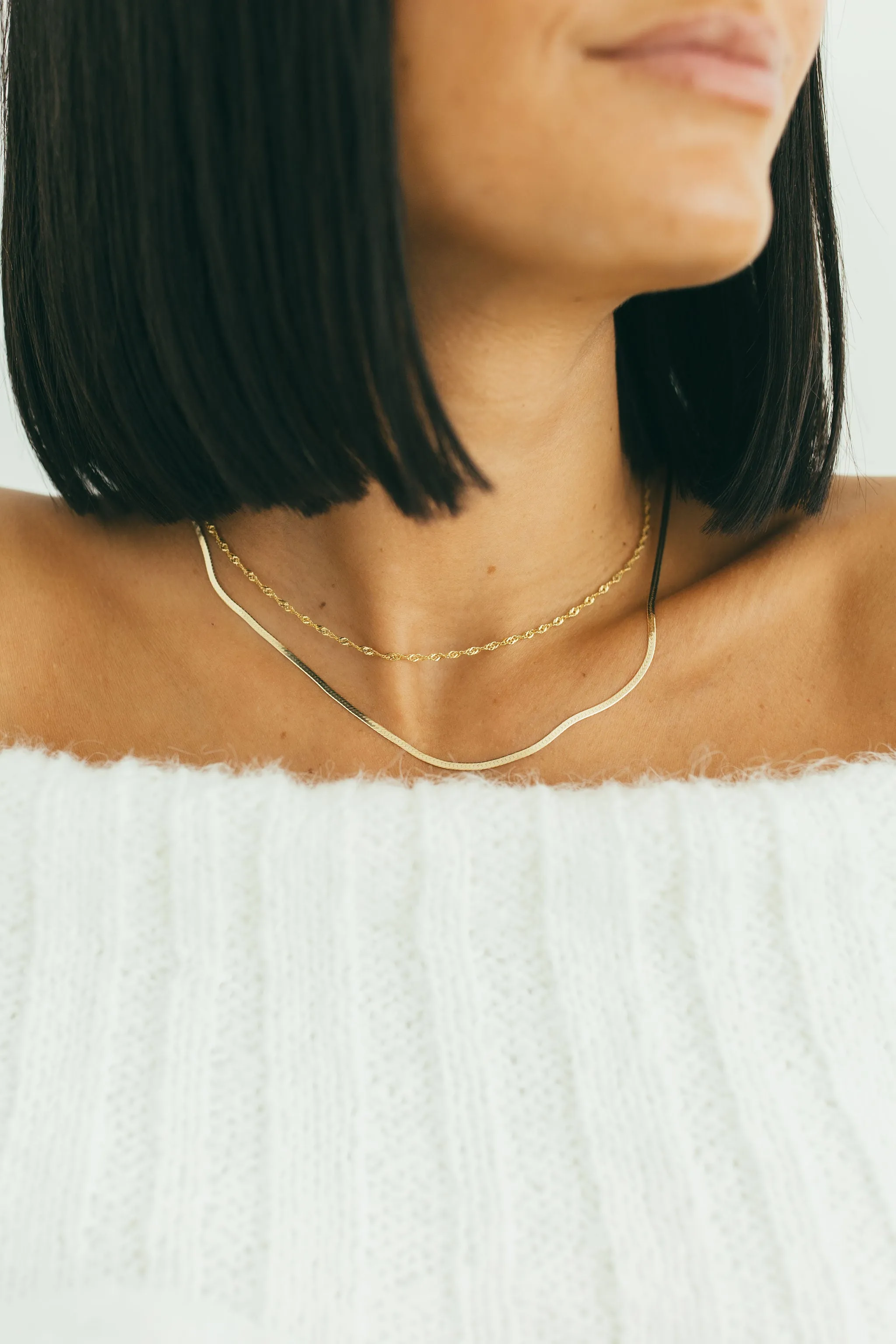 JJ x Chantel Carreira Twisted Gold Layering Necklace