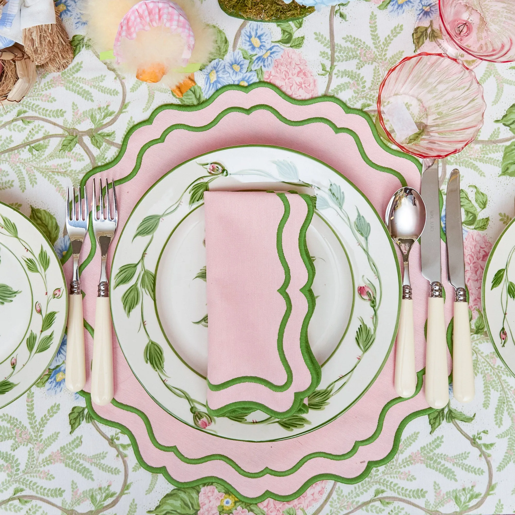 Katherine Pink & Green Napkins (Set of 4)