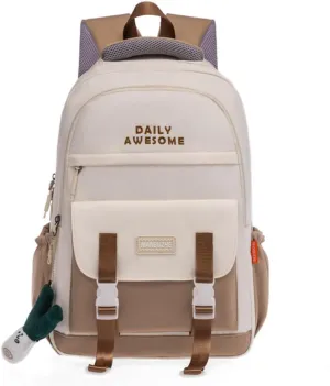 Kawaii Backpack with Cute Pendant Accessories Aesthetic Casual Travel Backpack Unisex 20L (brown)