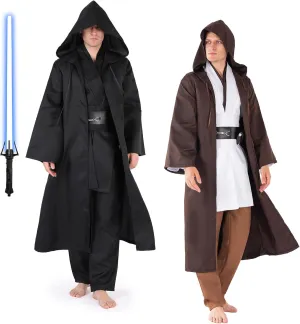 Knight Costume Master Robe Warrior Role Play Cloak Outfits Tunic Hooded Cape Halloween Accessories