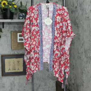 Knox Rose Women's Floral Print 3/4 Sleeve Kimono Jacket 78666600