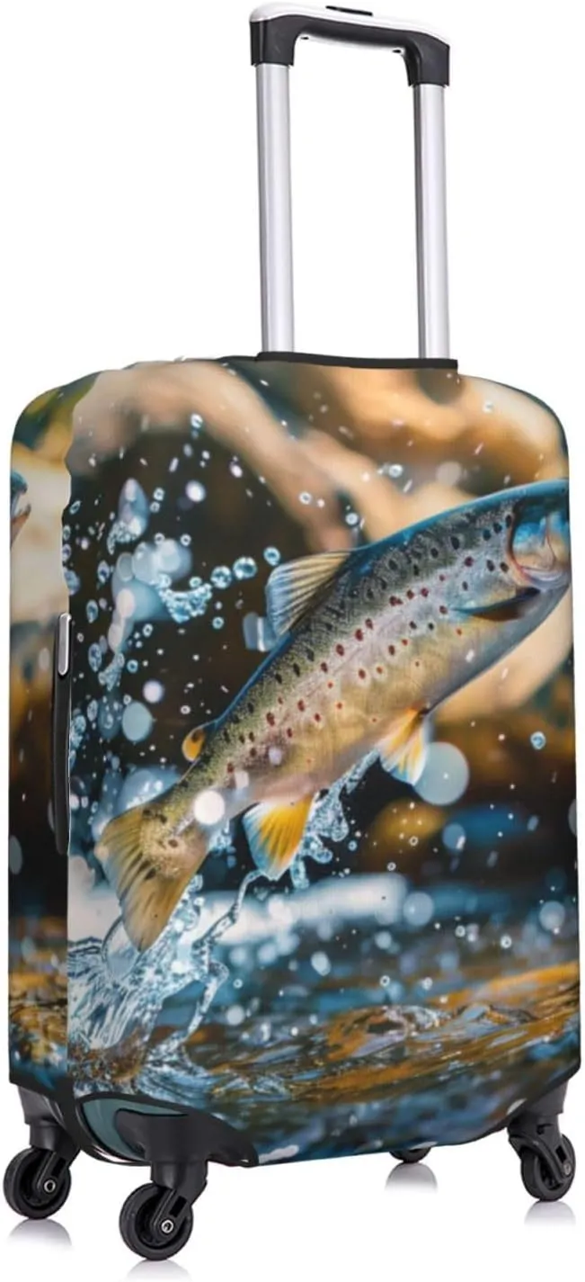 Leaping Fish Travel Luggage Cover Suitcase Protector Fits 18-32 Inch Suitcase Travel Accessories