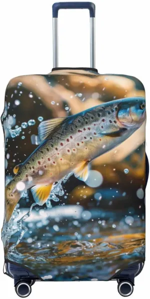 Leaping Fish Travel Luggage Cover Suitcase Protector Fits 18-32 Inch Suitcase Travel Accessories