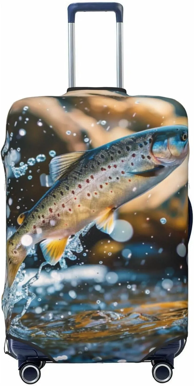 Leaping Fish Travel Luggage Cover Suitcase Protector Fits 18-32 Inch Suitcase Travel Accessories