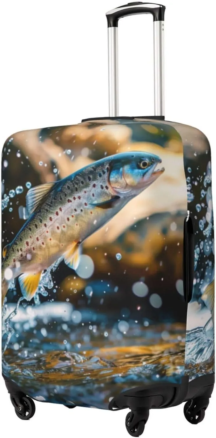 Leaping Fish Travel Luggage Cover Suitcase Protector Fits 18-32 Inch Suitcase Travel Accessories