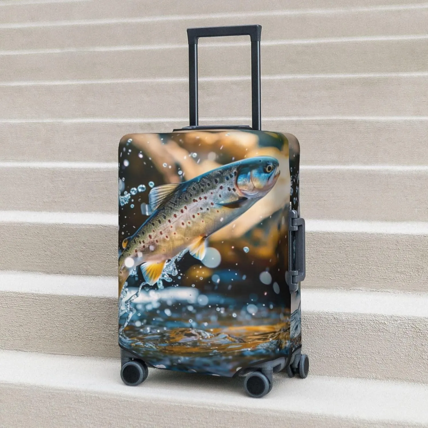 Leaping Fish Travel Luggage Cover Suitcase Protector Fits 18-32 Inch Suitcase Travel Accessories