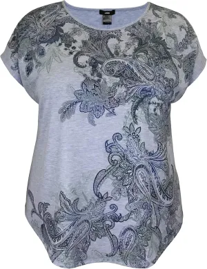 LEEBE Women and Plus Size Crew Neck Dolman Short Sleeve Print Top (Small-5X)