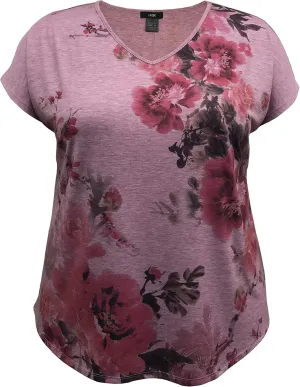 LEEBE Women and Plus Size Dolman Short Sleeve Print Top (Small-5X)