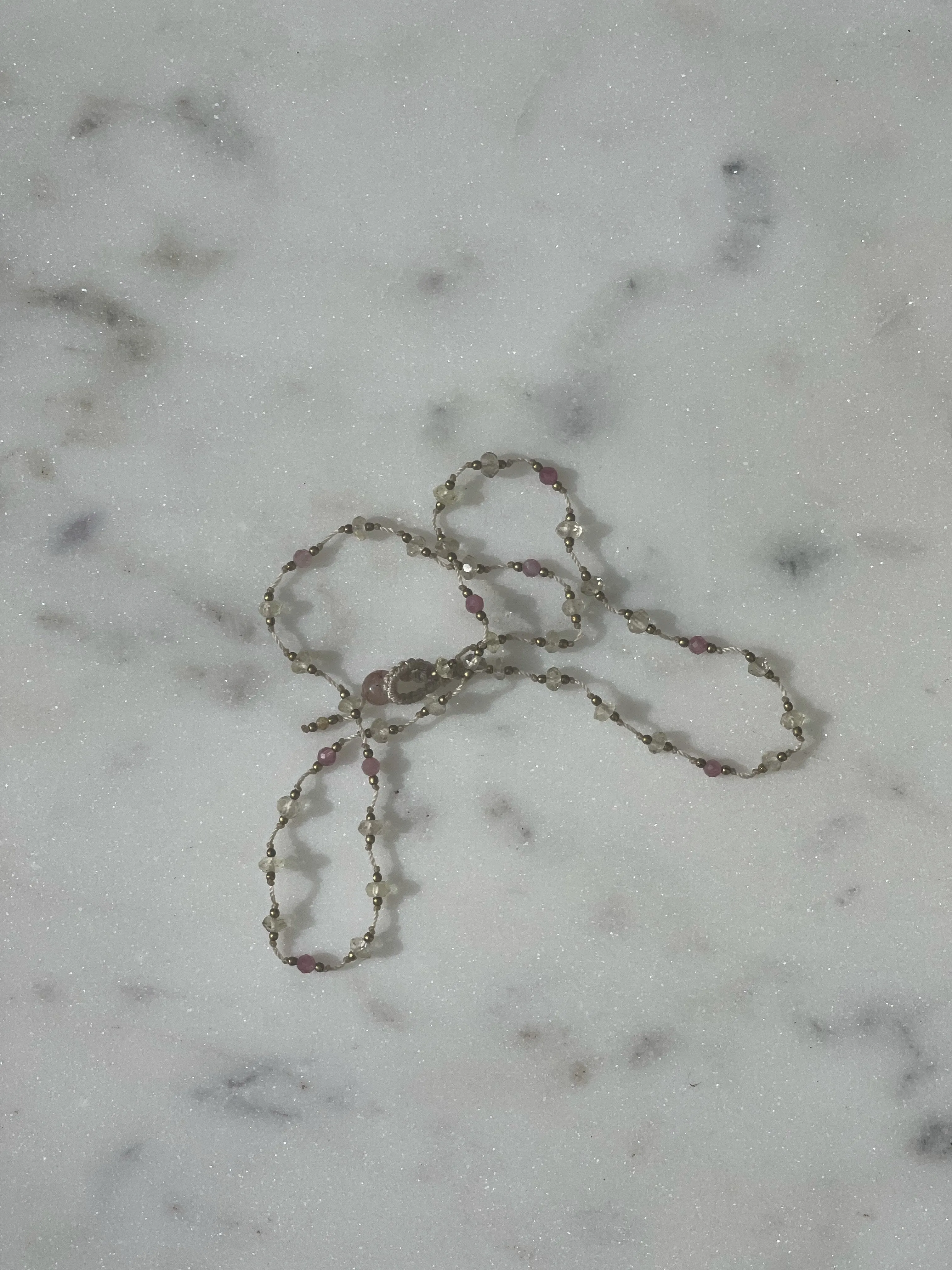 Lemon Topaz Pink Tourmaline Choker