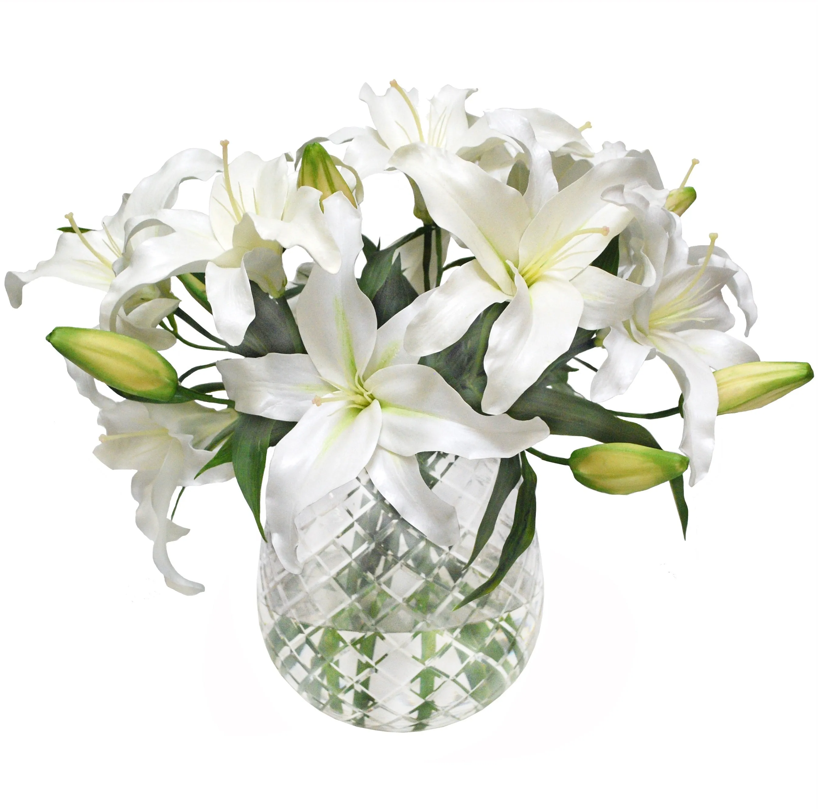 Lily Casablanca in Diamond Cut Vase 17"
