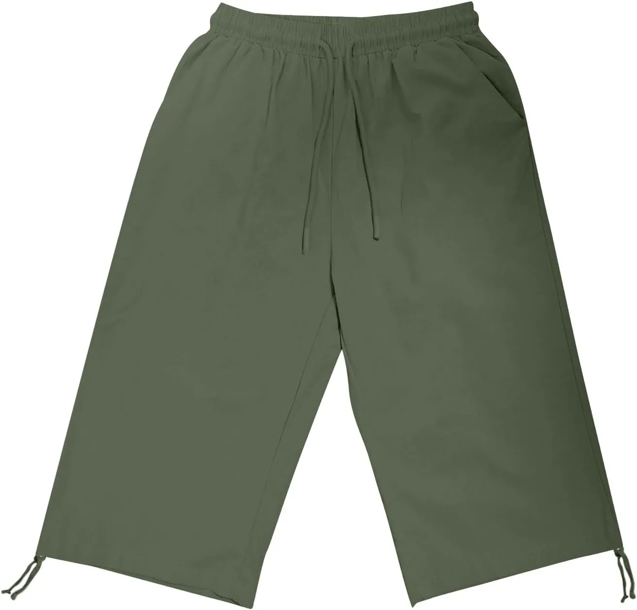 Linen Pants Women Summer Pants Ladies Loose Drawstring Casual Solid Color Shorts Wide Leg Casual Cotton Linen Pants