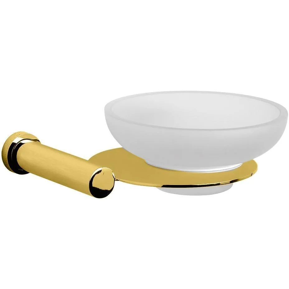 Lisa Wall Mounted Crackled Glass Soap Dish Holder Tray Soap Holder, Solid Brass