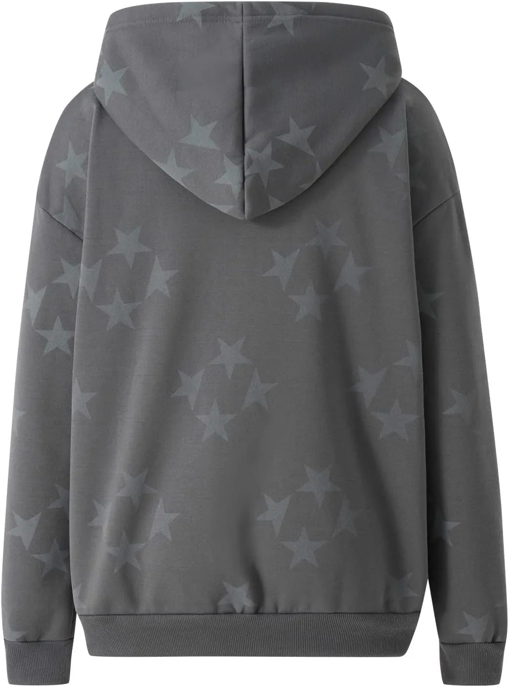 lisenraIn Women Teen Girls Star Pattern Zip Up Hoodie Y2K Vintage Oversized Sweatshirt Spring Fall Aesthetic Trendy Jacket