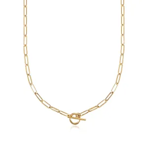 Long Linear Link Chain Necklace