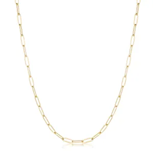 LOVCIA Goldtone Paperclip Chain Necklace - Mid Size Statement Piece