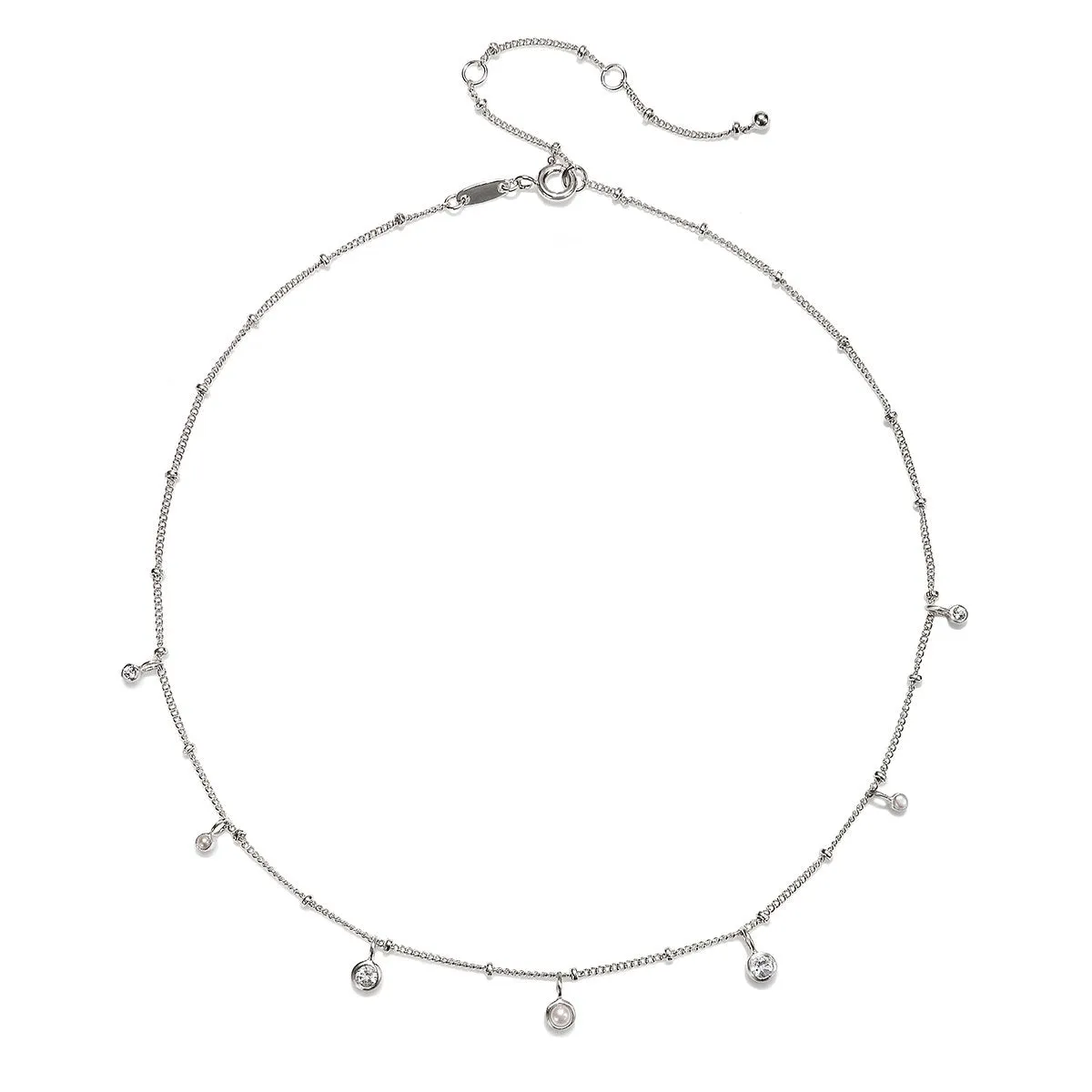 Luminous Beauty Silver Choker Necklace