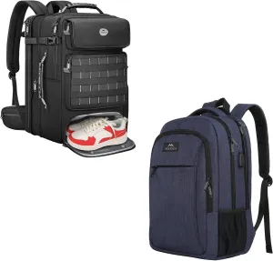 MATEIN Expandable Travel Backpack With Shoe Compartment, 52L Large Luggage SuitcaseSlim Travel Backpack with Laptop Compartment for Men Women,