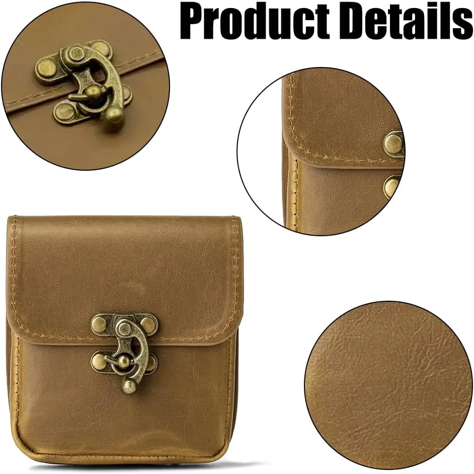 Medieval Belt Pouch, Leather Waist Bag Portable Purse Costume Accessories for Casual Hiking Cosplay