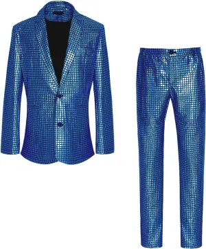Men's 70s Outfit Disco Suit Shiny Party Outfit Sequin Costume