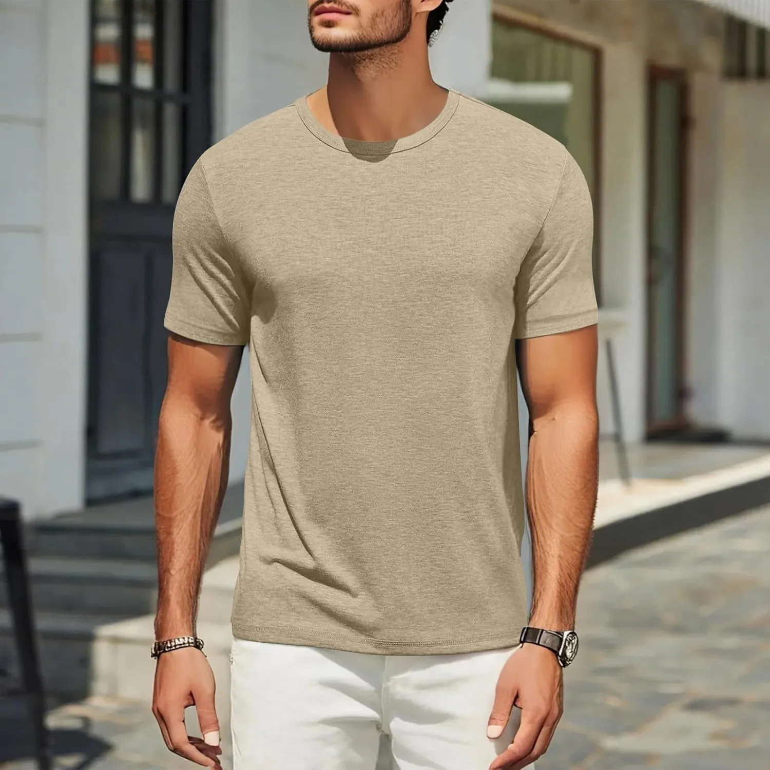 Men's T Shirts Short Sleeve Soft Crew Neck Lightweight Tee Shirts Casual Summer Basic Tops Men's Oversized Shirt