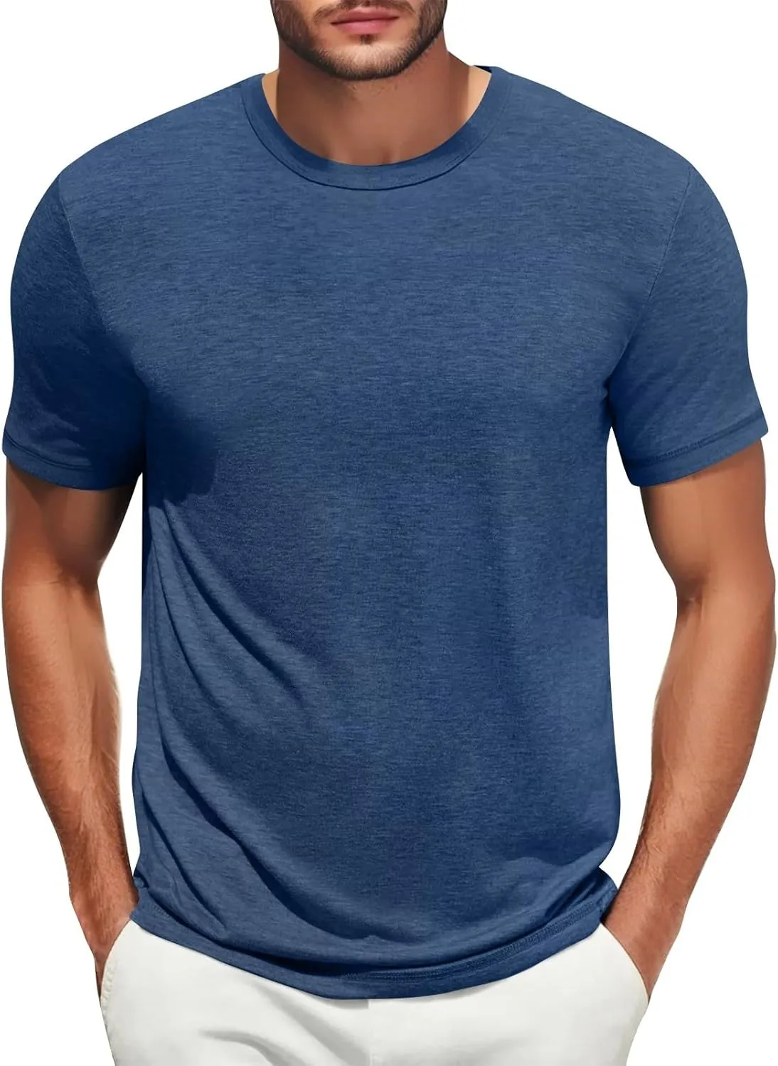 Men's T Shirts Short Sleeve Soft Crew Neck Lightweight Tee Shirts Casual Summer Basic Tops Men's Oversized Shirt
