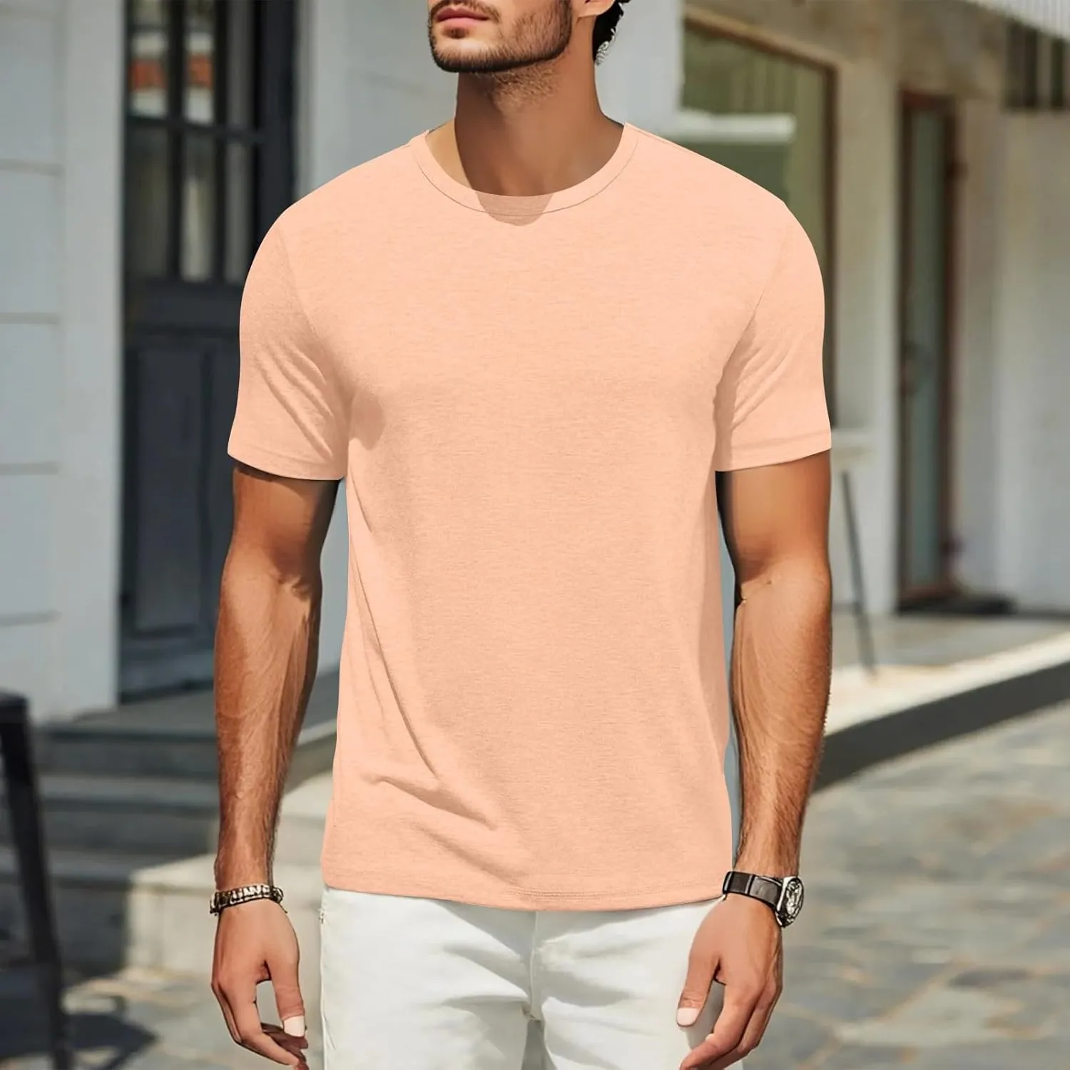 Men's T Shirts Short Sleeve Soft Crew Neck Lightweight Tee Shirts Casual Summer Basic Tops Men's Oversized Shirt