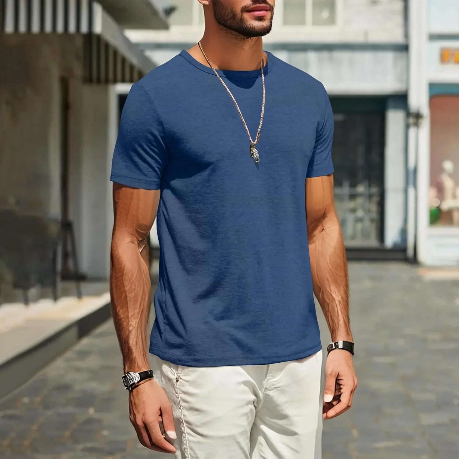 Men's T Shirts Short Sleeve Soft Crew Neck Lightweight Tee Shirts Casual Summer Basic Tops Men's Oversized Shirt