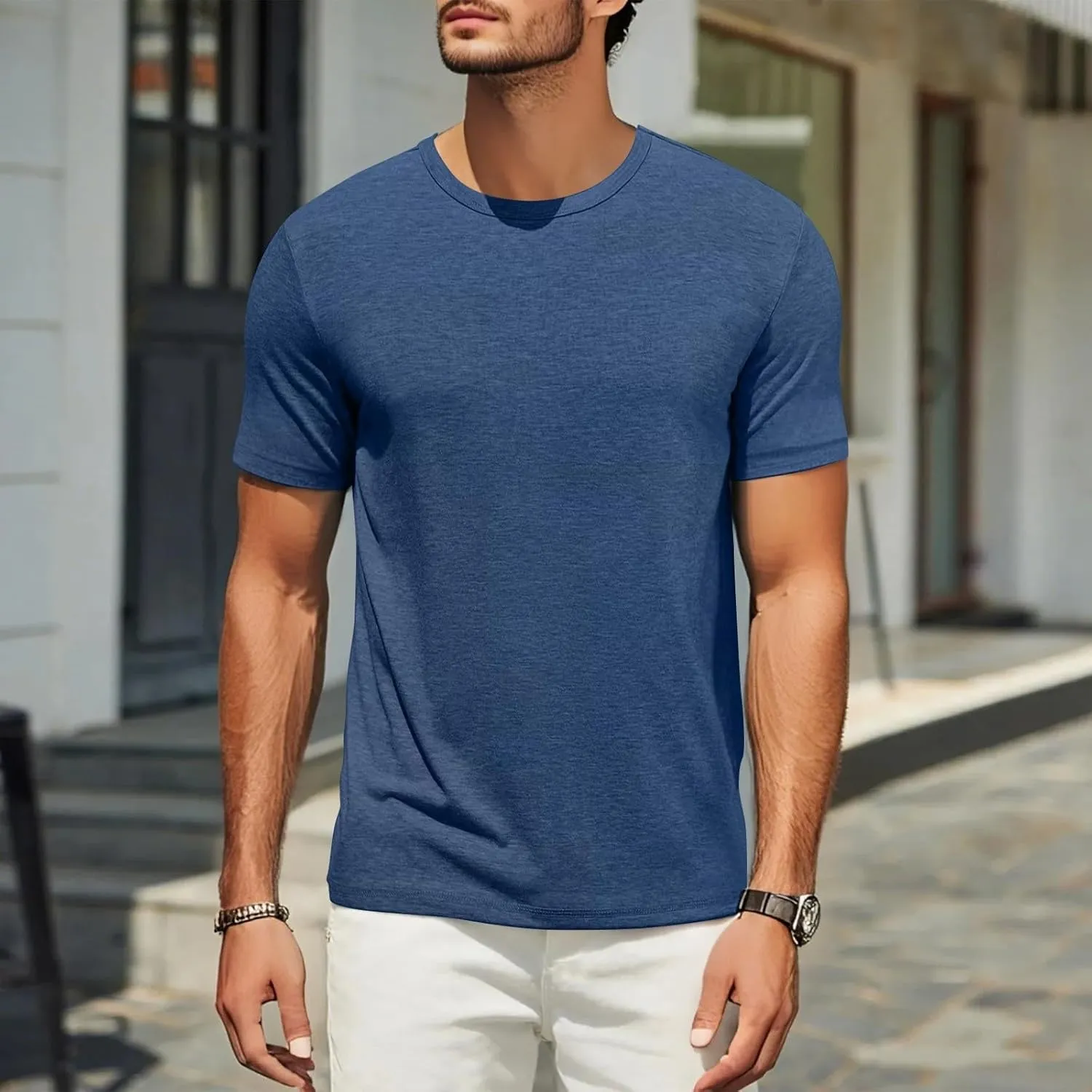 Men's T Shirts Short Sleeve Soft Crew Neck Lightweight Tee Shirts Casual Summer Basic Tops Men's Oversized Shirt
