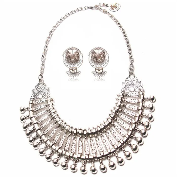 Metal Aztec Choker Necklace