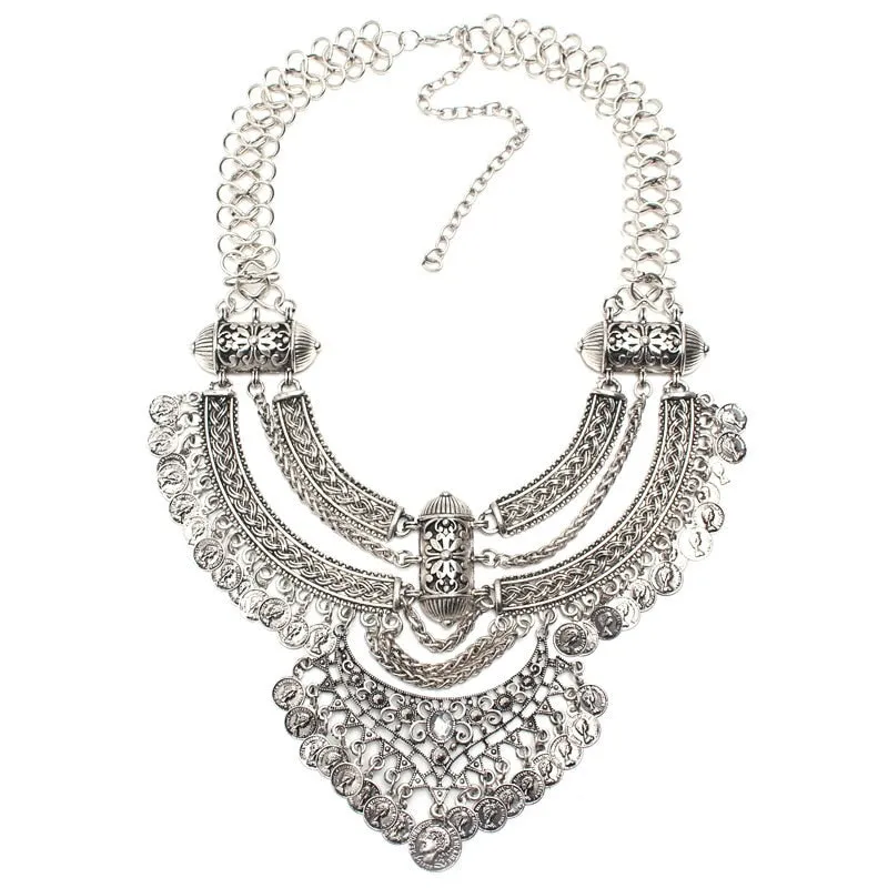Metal Aztec Choker Necklace